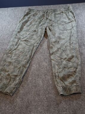 Orvis Womens Olive Jogger Pants Small Drawstring Casual Outdoor Utility Lounge